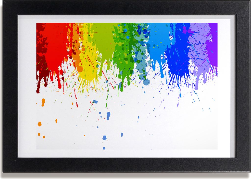 Bild 30x20 MDF-Rahmen, Wandkunst Regenbogenflecken