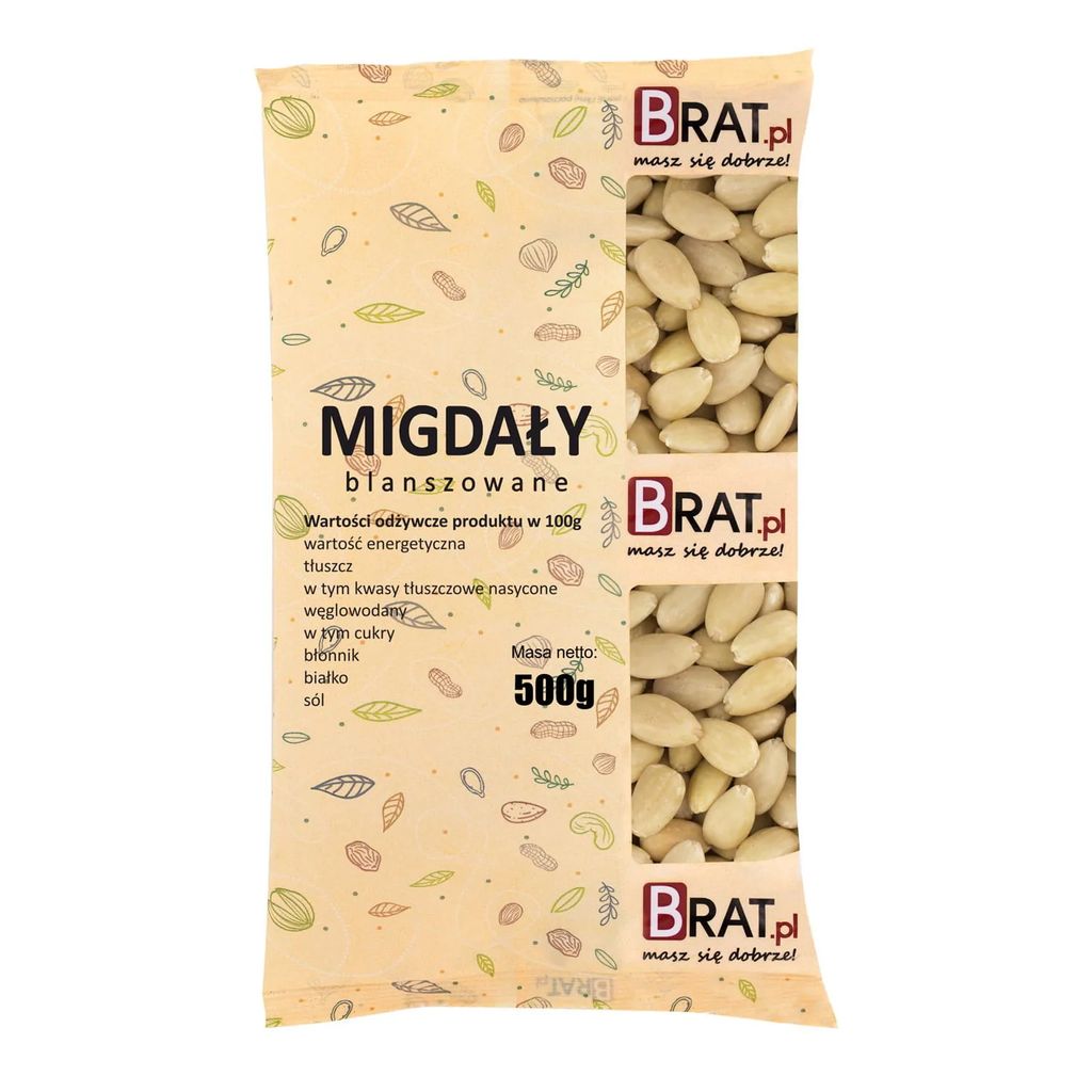Migdały blanszowane 500g Brat.pl Zdjęcie produktu 