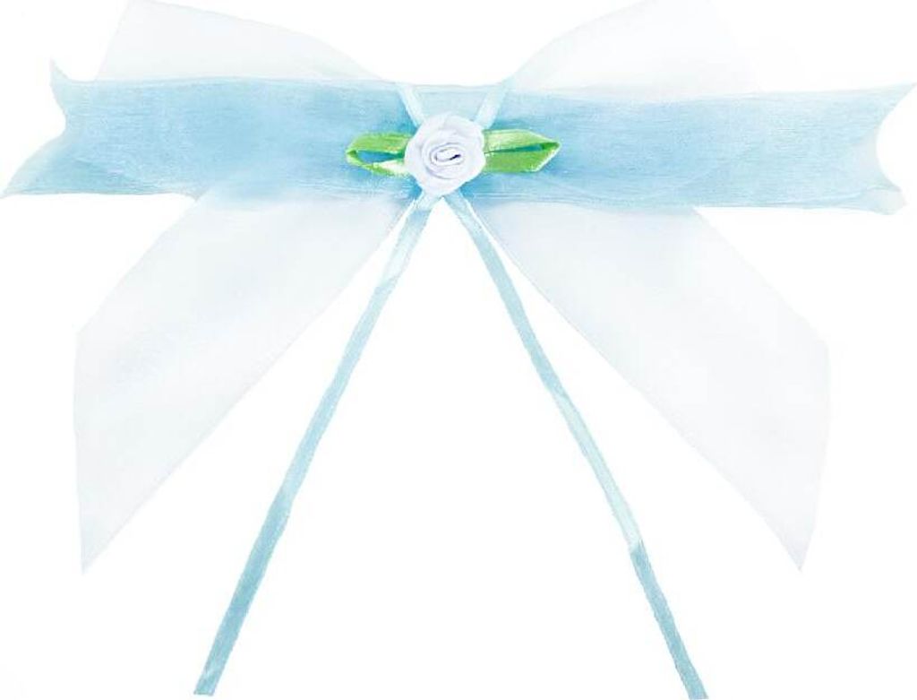 10 x Oblique Unique Antennenschleife Hochzeit Deko Schleife 12 cm - helltürkis