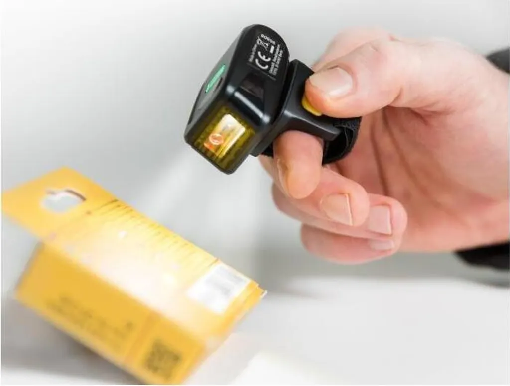 Lecteur codes-barres bague 1D 2D Delock sans fil pour inventaire mobile