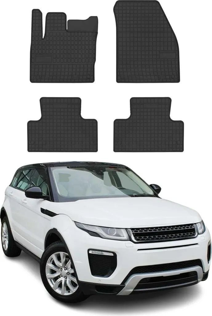 Kit 4 Tappeti Gomma Land Rover Evoque L538 (11-18) Inodore e Lavabili