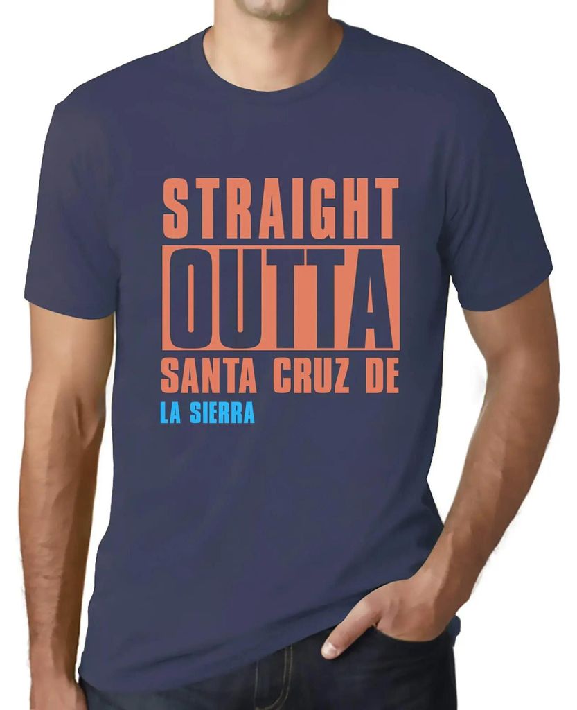 Herren Grafik T-Shirt Straight Outta Santa Cruz De La Sierra Öko-Verantwortlich Vintage Jahrgang Kurzarm Lustige Druck Geburtstag Geschenk Mann