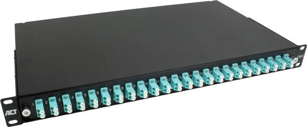 ACT Pannello in fibra 24 x duplex LC multimodale OM3. Tipo: Pannello in fibra 24 x duplex LC multimodale OM3 (FA2037)