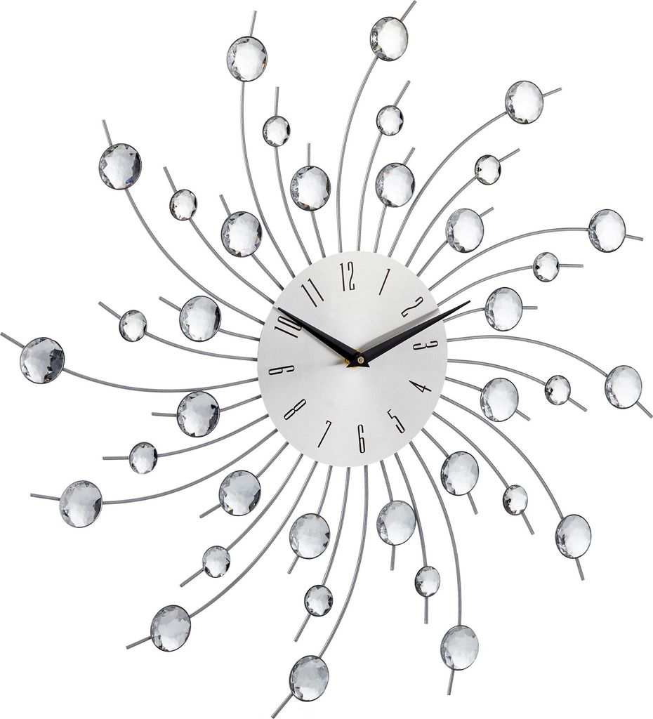 Relaxdays Wanduhr XL mit Glitzer, Küchenuhr groß, moderne Produktbild 