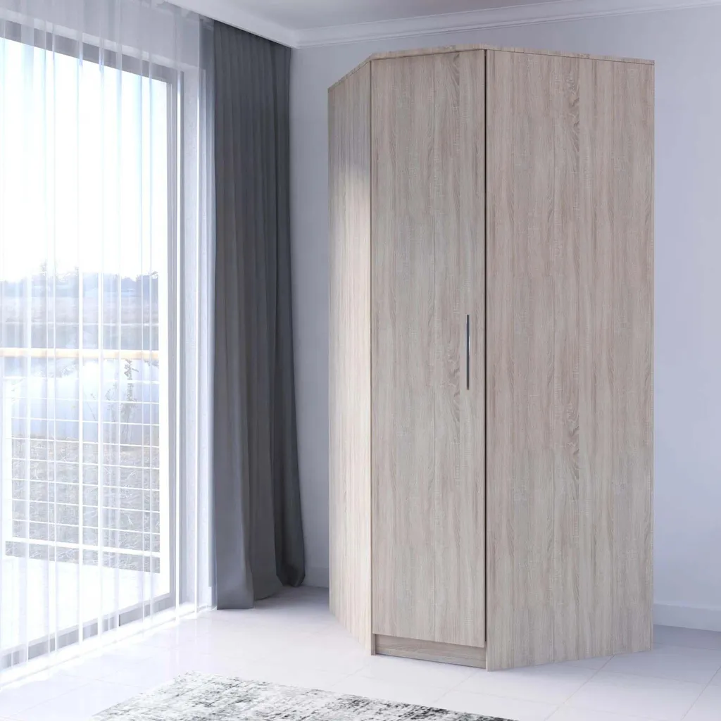 Penderie d'angle 94cm Sonoma Szantal - Armoire de rangement modulable