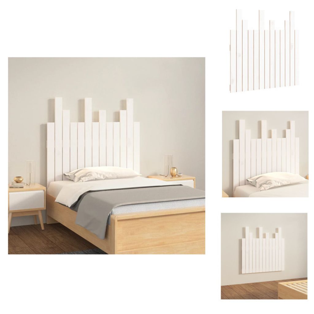vidaXL Wand-Kopfteil Weiß 82,5x3x80 cm Massivholz Kiefer - Kopf- & Fußenden