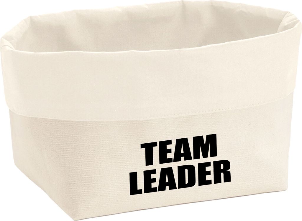 Huuraa Organizer Team Leader Schriftzug 8 Liter Large Canvas Baumwolle Utensilo Geschenkidee
