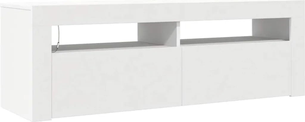 Mobile Bianco Porta TV 120cm con LED - Arredo Casa e Soggiorno