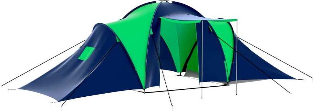 Maison Exclusive - Campingzelt 9 Personen Stoff Blau/Grün