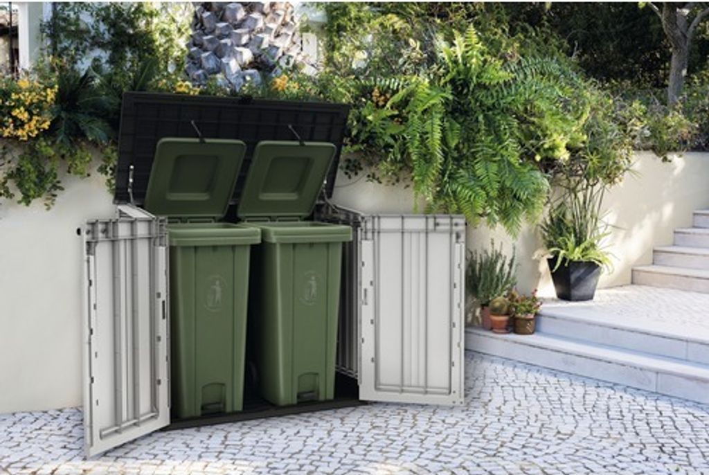 Ondis24 Mülltonnenbox Gartenbox Storer Plus 2 XL Gerätebox Abschließbar