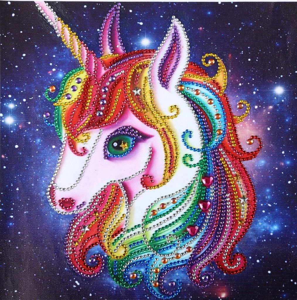 5D Diamant Malerei-Set, Gemälde Mosaik Bilder Erwachsene , 5D Diamond Painting Kristall Einhorn Strass-Stickerei Kreuzstich Kits Supply Kunst Bast...