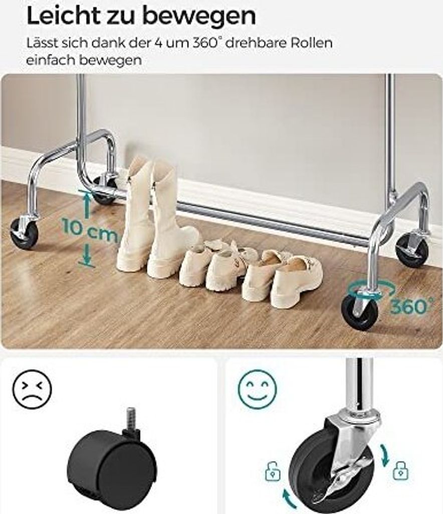 Chromowany wieszak na ubrania mobilna garderoba 150 cm Zdjęcie produktu 33