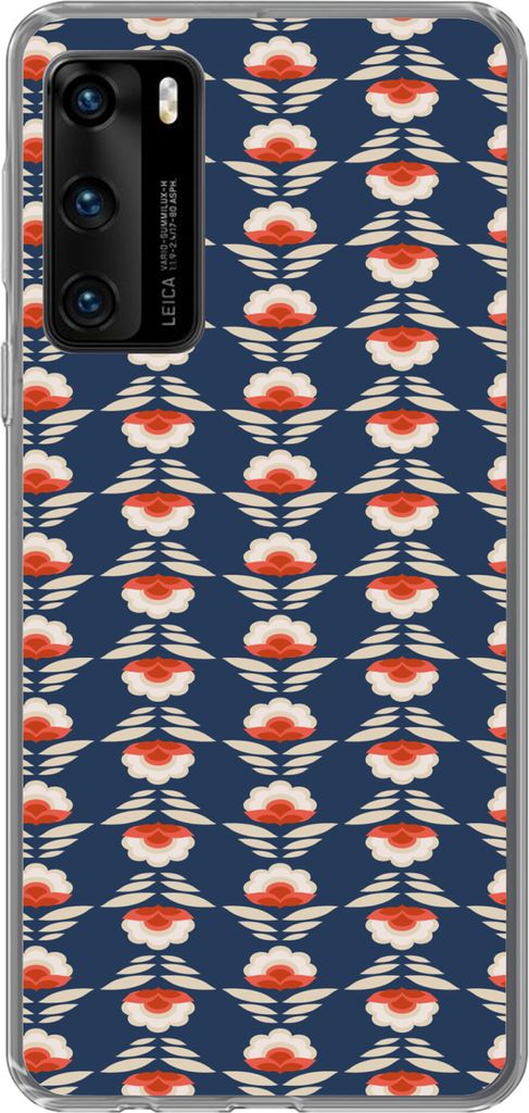 MuchoWow Handyhülle Schutzhülle Hülle für Telefoonhoesje Huawei P40 Muster - Abstrakt - Blumen Silikon Softcase Handy Hülle - Handytasche