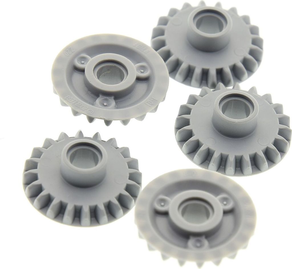 5x Lego Technic Zahnrad neu-hell grau z20 Zahnräder Zähne Pin Loch 4558690 87407