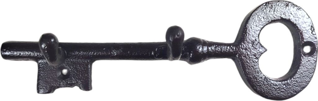 XL Schlüssel Schlüsselhalter aus Metall mit zwei Haken