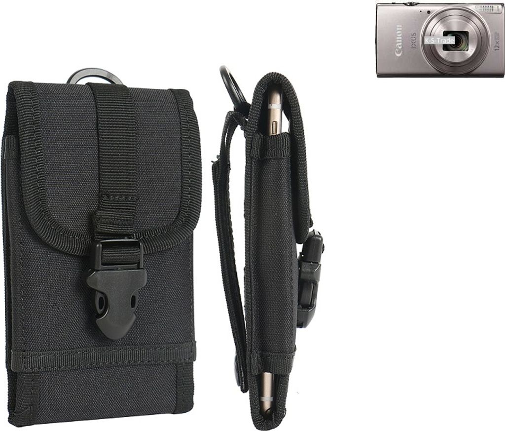 K-S-Trade Kameratasche Gürteltasche kompatibel mit Canon IXUS 285 HS Outdoor Gürtel Tasche für Kompaktkamera Holster Fototasche wasserabweisend