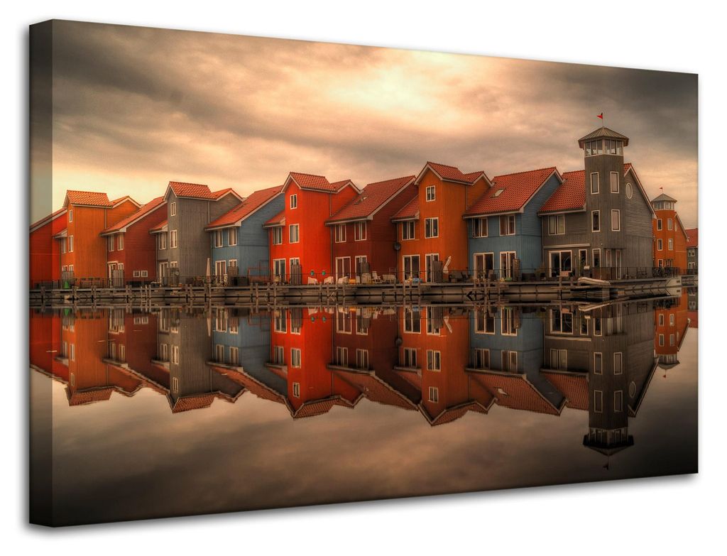 Leinwanddruck Bunte Häuser der Niederlande 80x50 cm