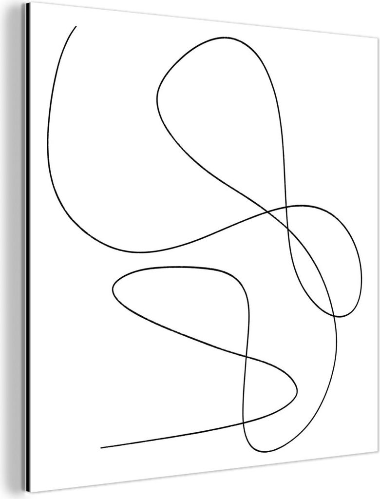 MuchoWow Wanddekoration Metall Metallbild Wandkunst 90x90 cm Linienkunst - Minimalismus - Abstrakt MuchoWow Aluminium Gemälde - Dekoration - Indus...