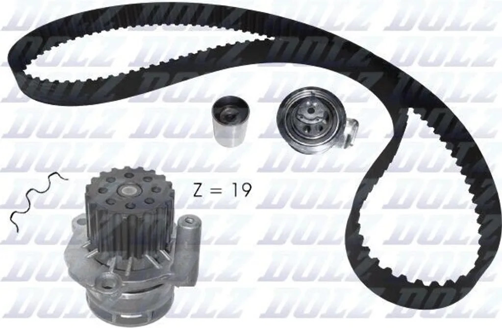 Kit de distribution complet avec pompe à eau DOLZ KD105 pour Passat 3B3