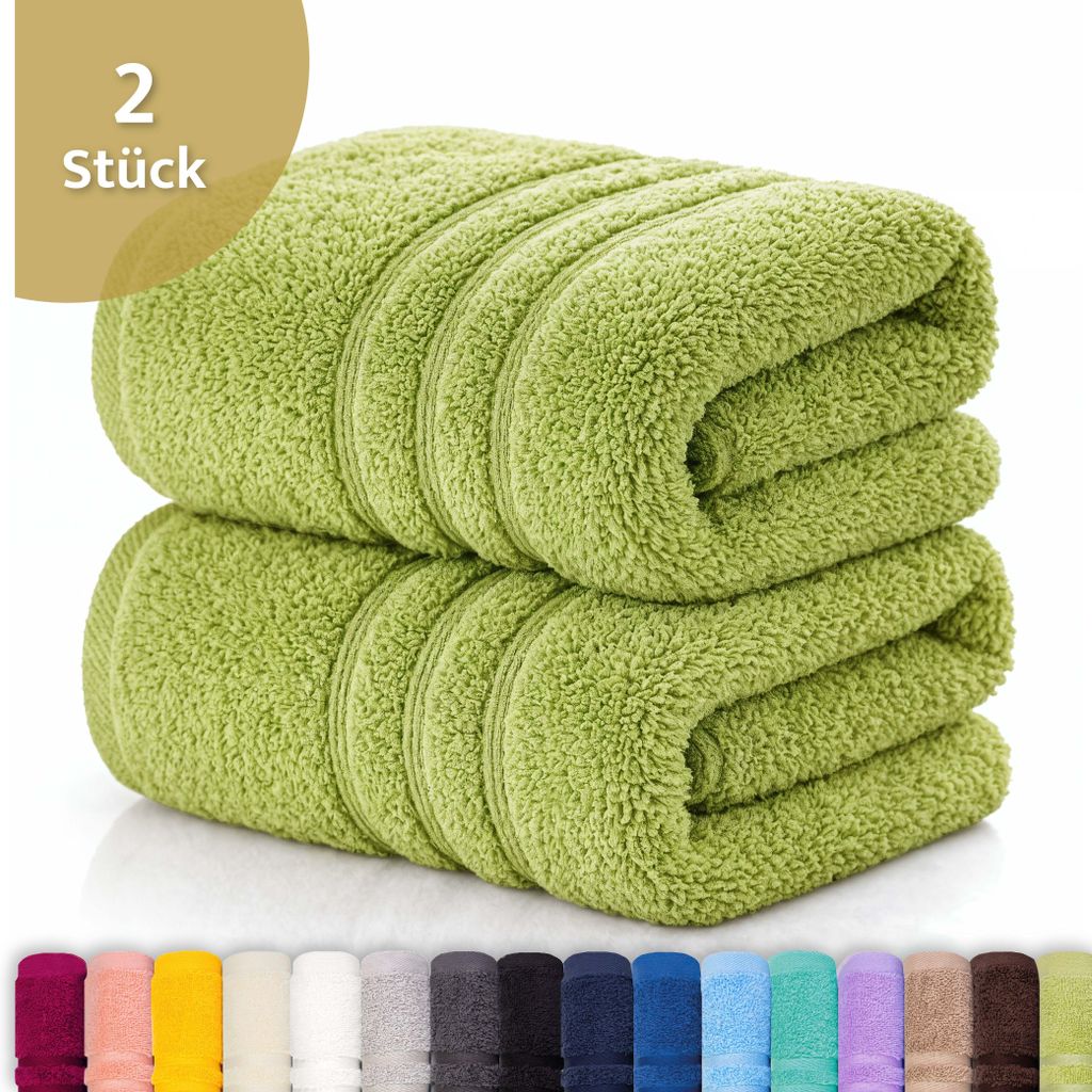 Lavea® 2er Set Duschtuch 70x140 cm, 100% Baumwolle – Produktbild 