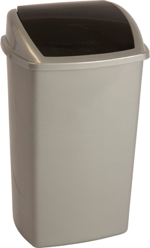 Abfallbehälter mit Swing Deckel 50 Liter grau, schwarz (62009189)