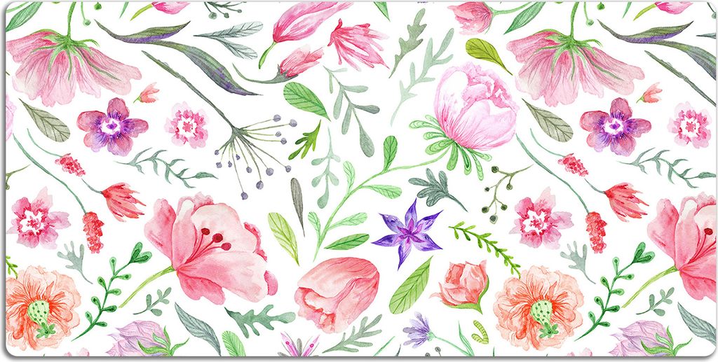 Schreibtischmatte Tischunterlage 120x60 cm Mauspad - Lackierte Blumen