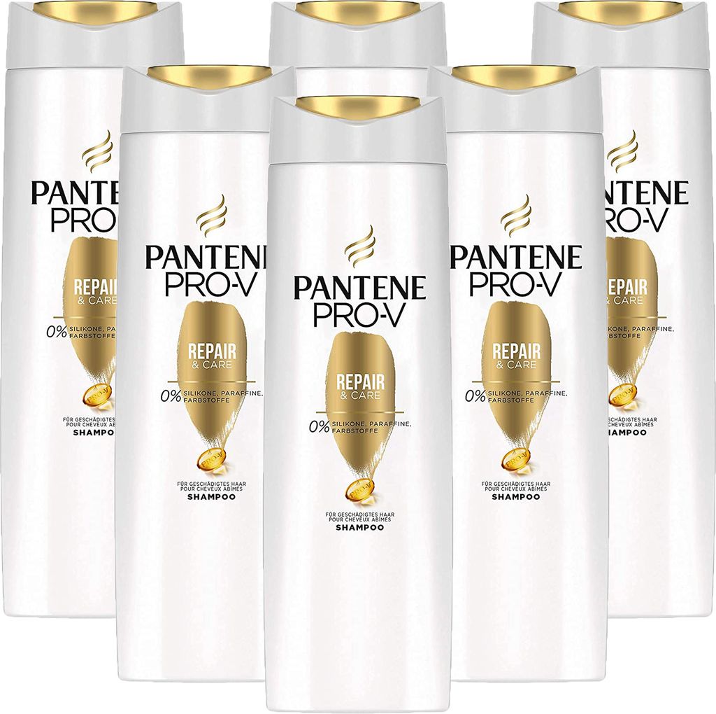 6x Pantene Pro-V Repair & Care Shampoo für Geschädigtes und Trockenes Haar je 300ml