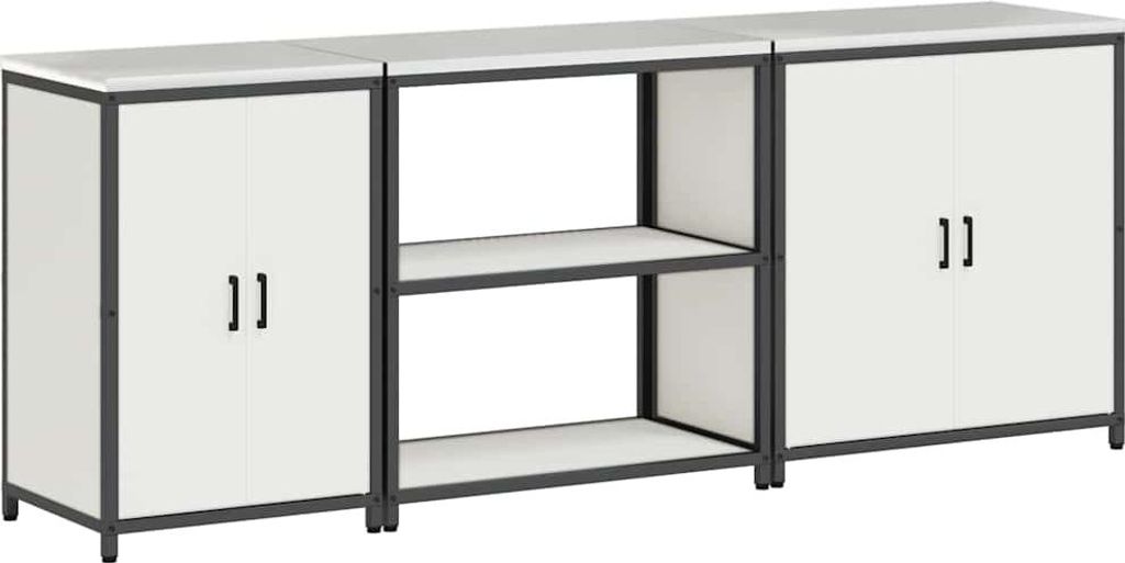 Aufbewahrungsset für die Küche mit Regal 3 pcs Weiß Stahl