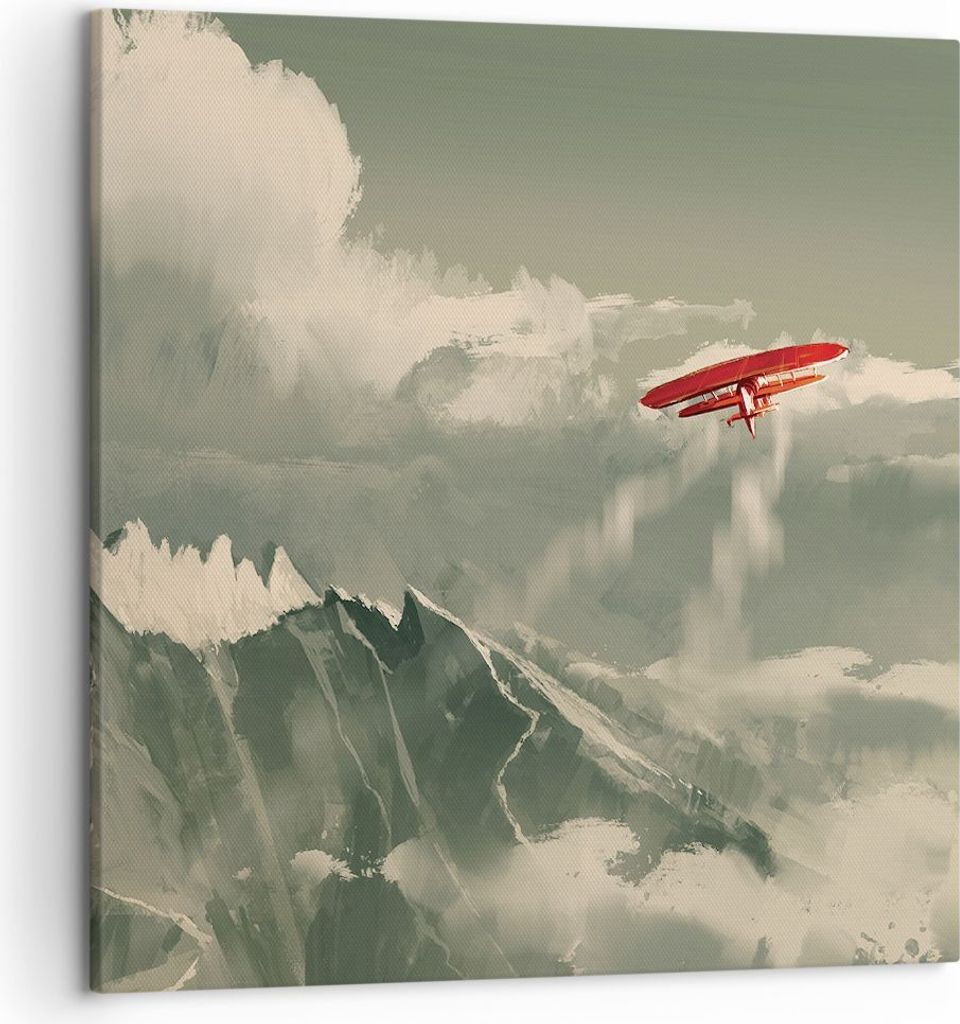 Bild auf Leinwand - Leinwandbild - Einteilig - Rot Flugzeug Produktbild 