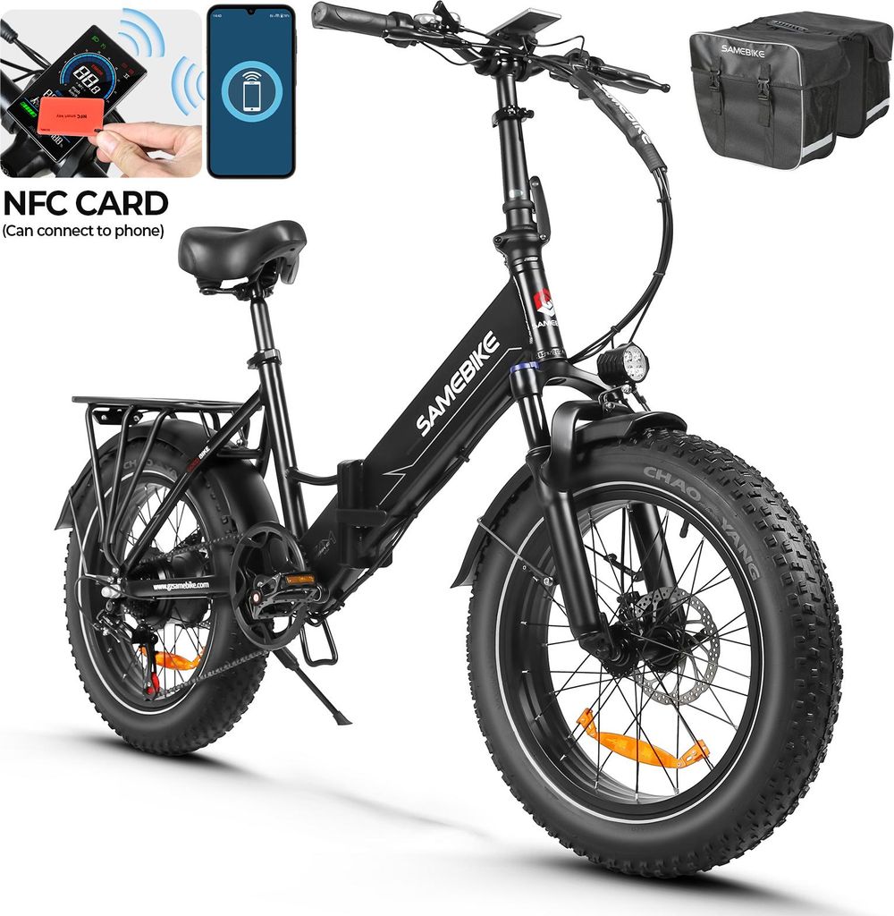 LED Fat Tire E-Bike faltbares Elektrofahrrad, 20-Zoll-Elektro-bike,klapprad, 36 V 13 Ah Elektrofahrräder, NFC-Fernbedienung,Klapprad City E bike