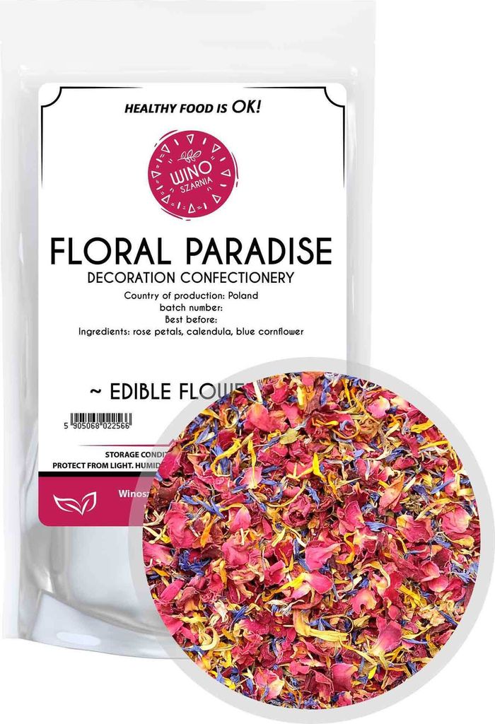 Tortendekoration Blumenparadies - 10g Essbare Blumen | Produktbild 