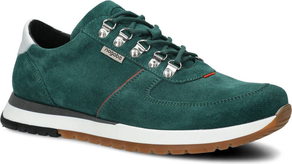 NAGABA Herren Sportschuhe Herrenschuhe Leder für Herbst Frühling Smaragd, 44