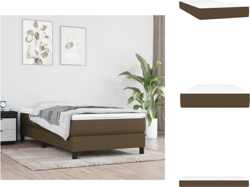 vidaXL Taschenfederkernmatratze Dunkelbraun 90x200x20 cm Stoff - Matratzen