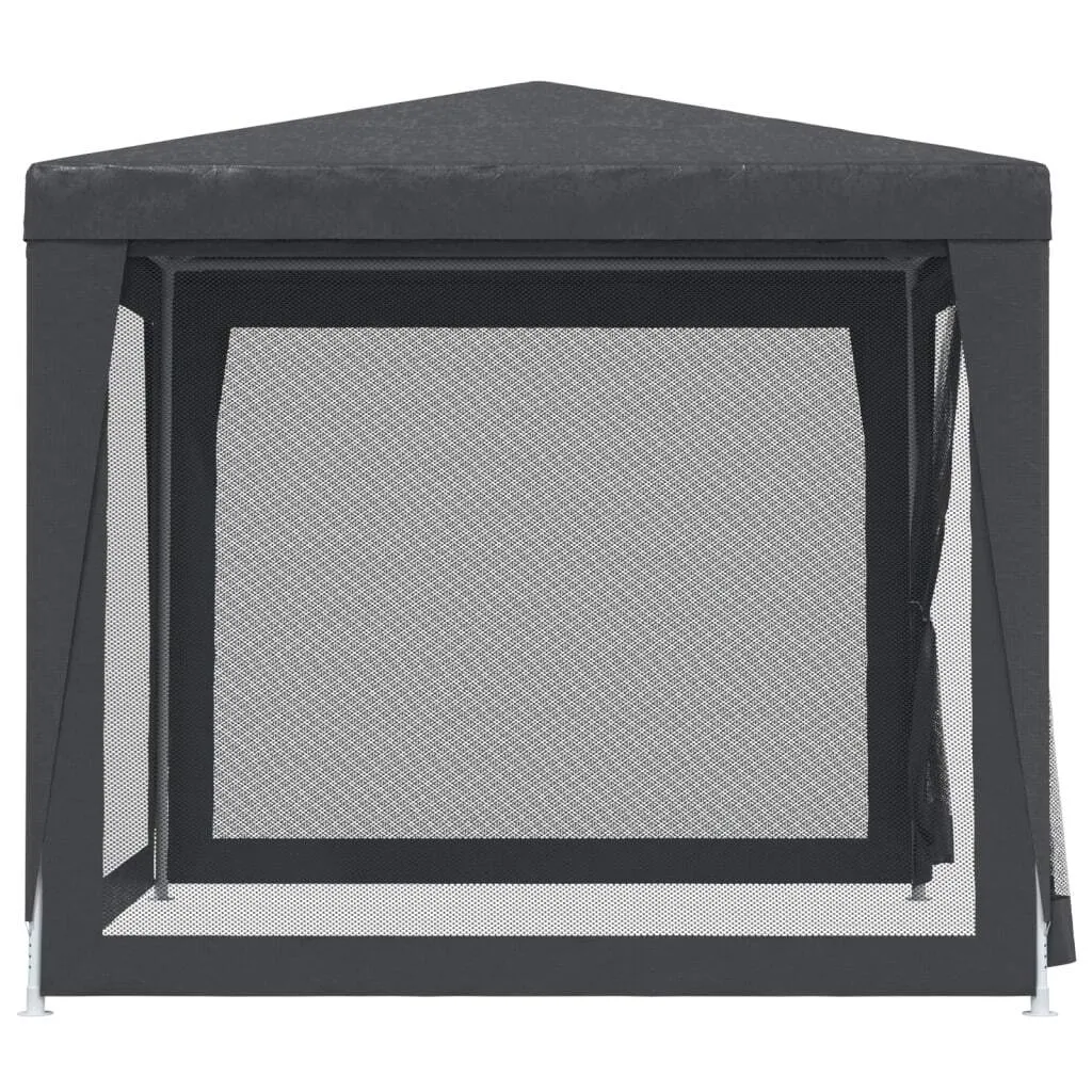 Gazebo da Giardino 2.5x2.5 m HDPE con Zanzariera - Tenda Antracite - 4