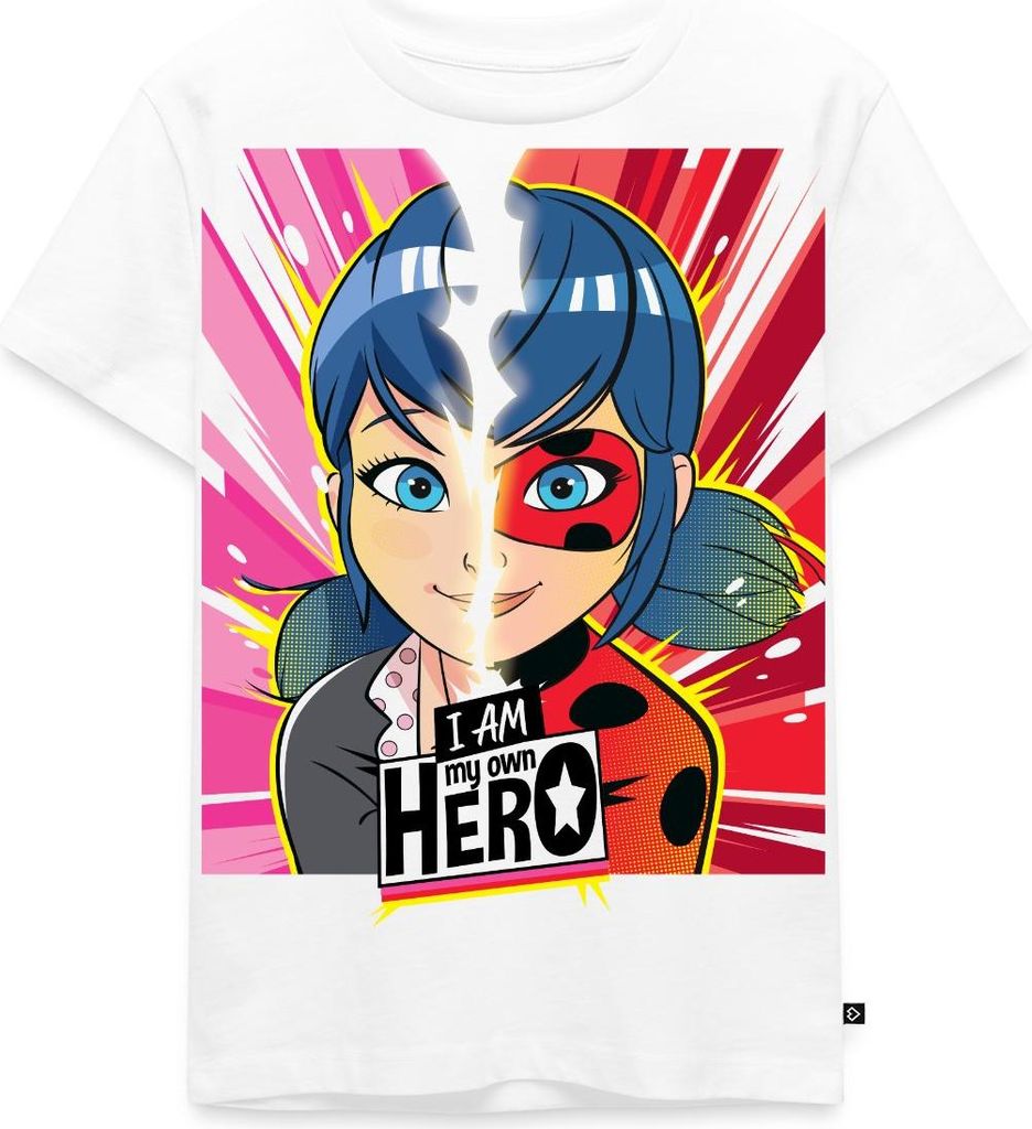 Spreadshirt Miraculous I Am My Own Hero Ladybug Marinette Kinder Premium T-Shirt, 122/128 (6 Jahre), Weiß