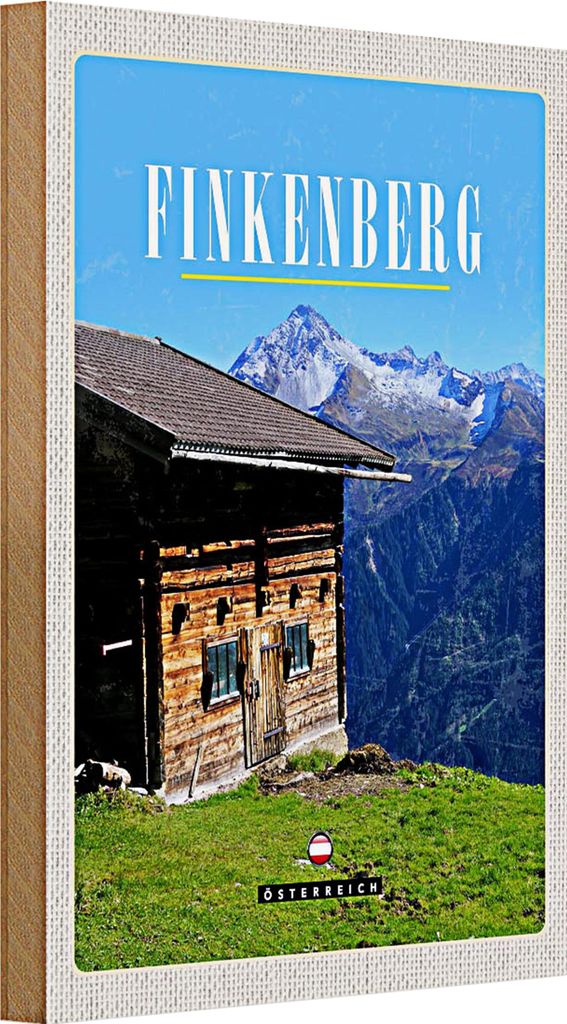 Holzschild Reise 20x30cm Finkenberg Natur Haus Berg wandern
