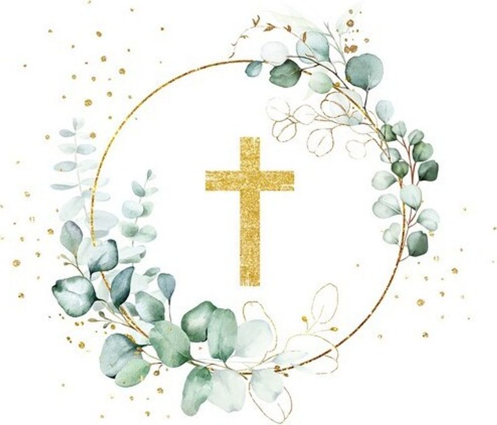20 Servietten Eucalyptus Golden Cross - Goldenes Kreuz Produktbild 