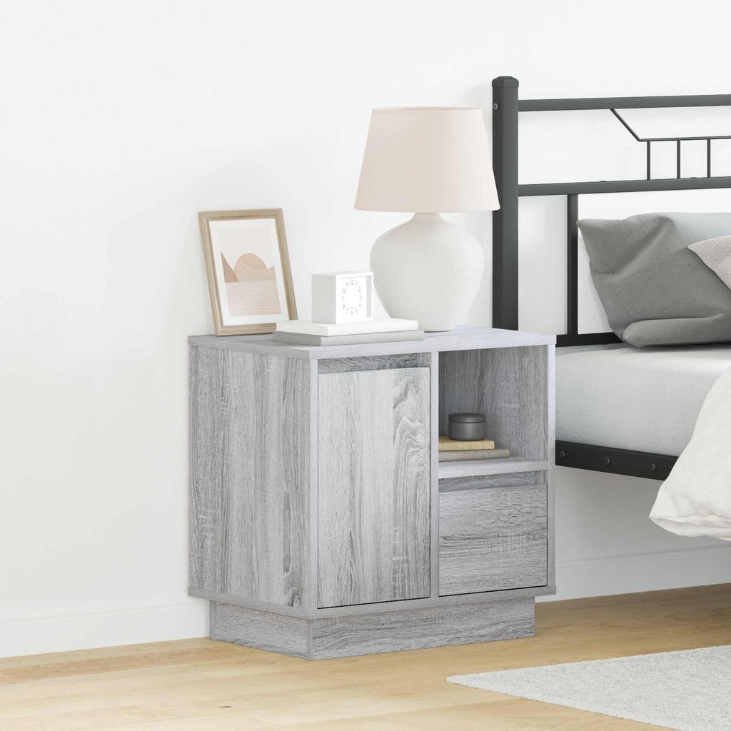 Maison Exclusive - Nachttisch mit Schubladen Grau 50 x 34,5 x 50 cm Holzwerkstoff