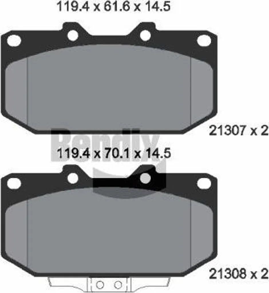 Plaquettes de frein BENDIX BPD1779 haute résistance avec standard OE