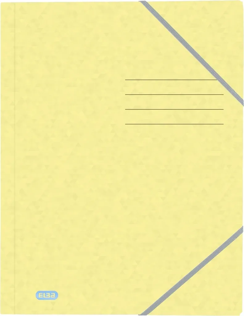 Chemise à élastique A4 pour bureau et école jaune pastel Top File+ x10