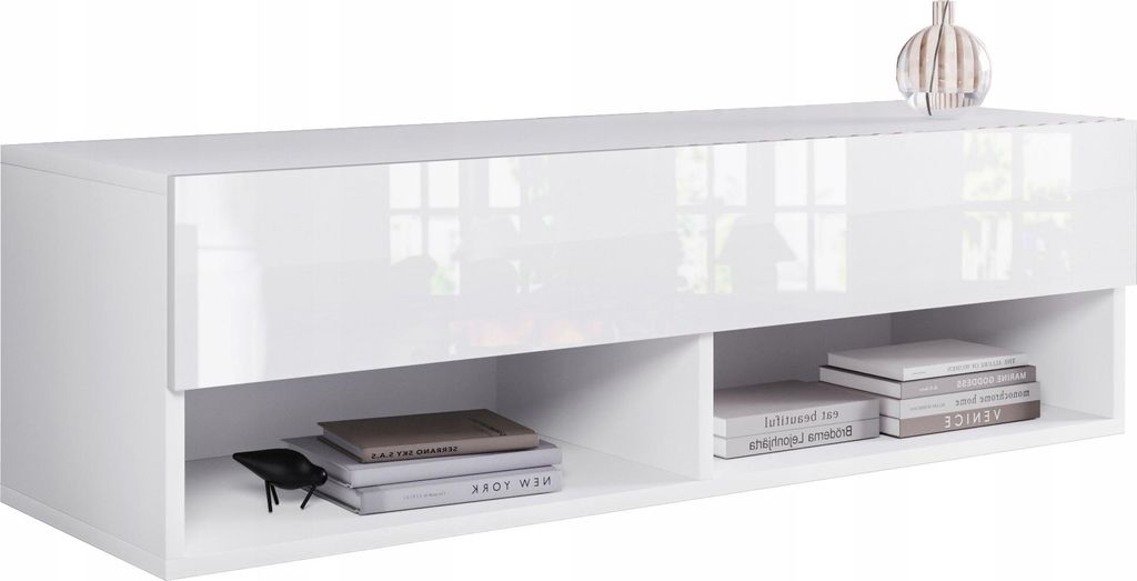 Meuble TV CALIBURI 100 – blanc / blanc brillant Image du produit 