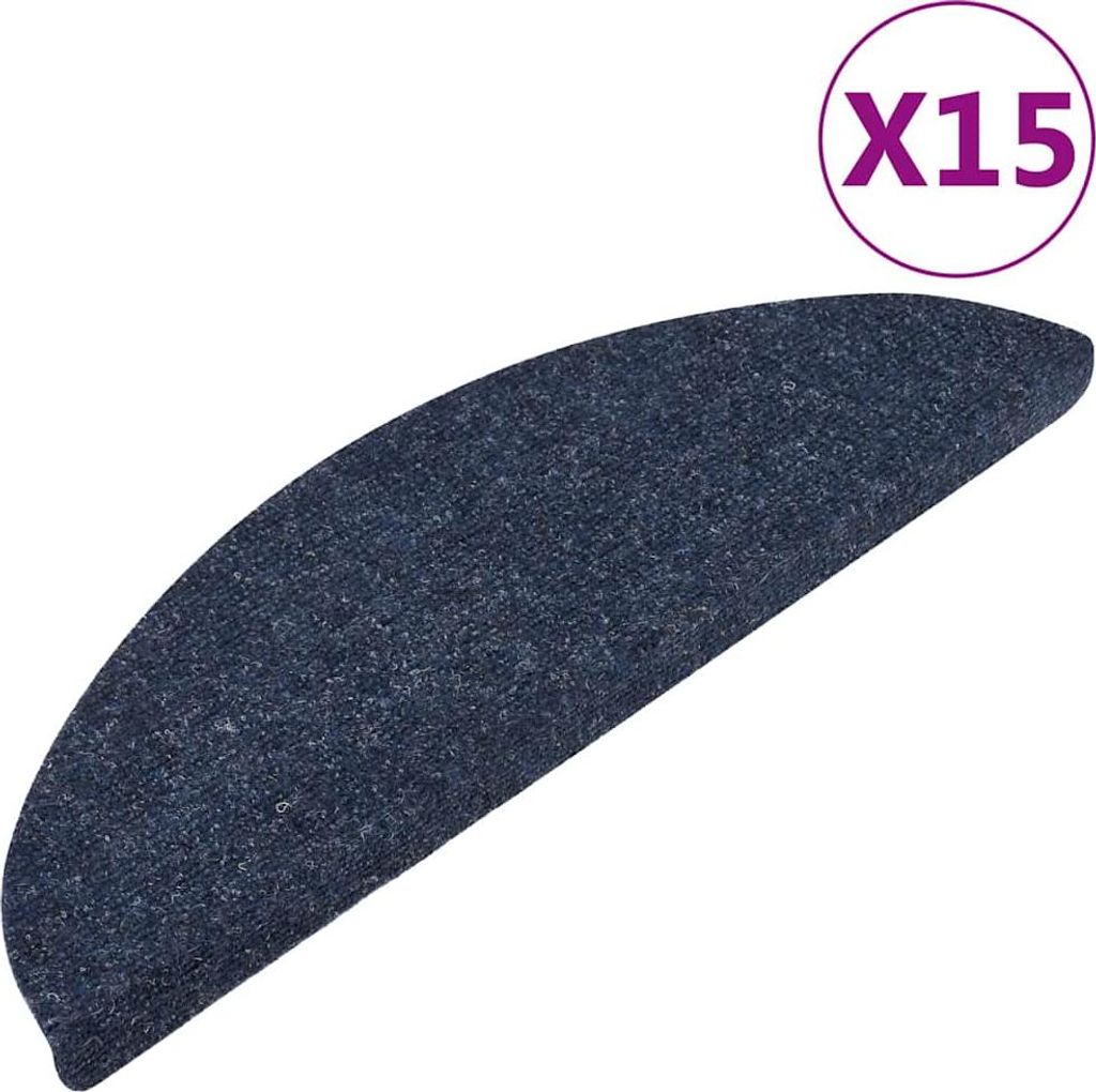 vidaXL Stufenmatten Selbstklebend 15 Stk. 56x17x3 cm Blau