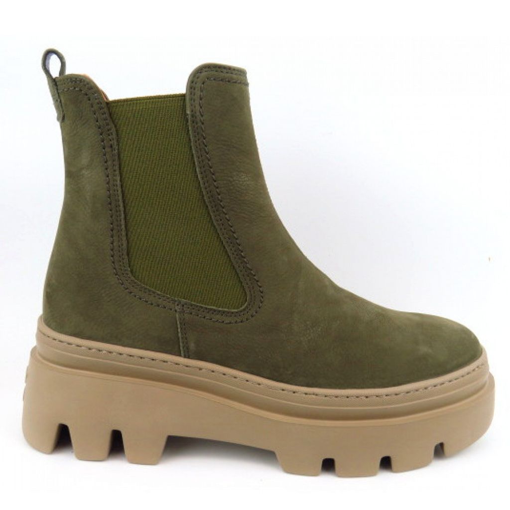 Paul Green Sportnubuk military Damen Chelsea Boot in Grün, Größe 7.5
