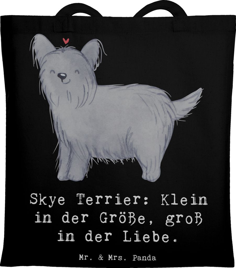 Mr. & Mrs. Panda Shopping Tasche Skye Terrier Liebe - Schwarz - Geschenk, kleines Format, bedingungslose, Jagdinstinkt, Schultasche, Beutel, Hunder...
