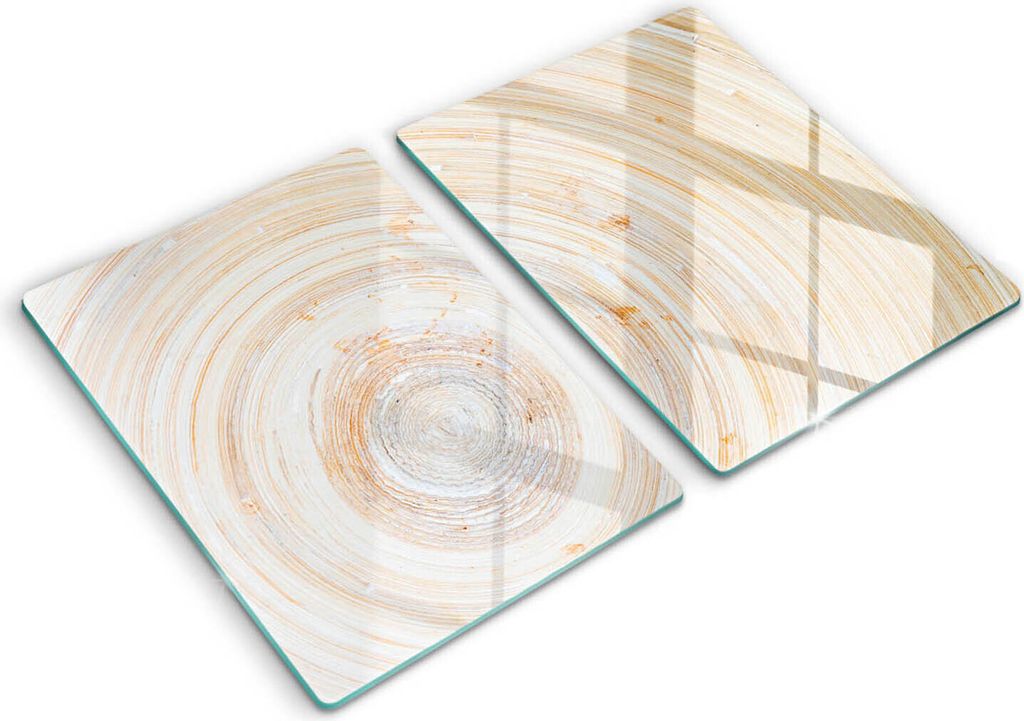 Abdeckung Glas - Küchenabdeckung - 2x40x52 cm - Abdeckplatte -Holzstruktur