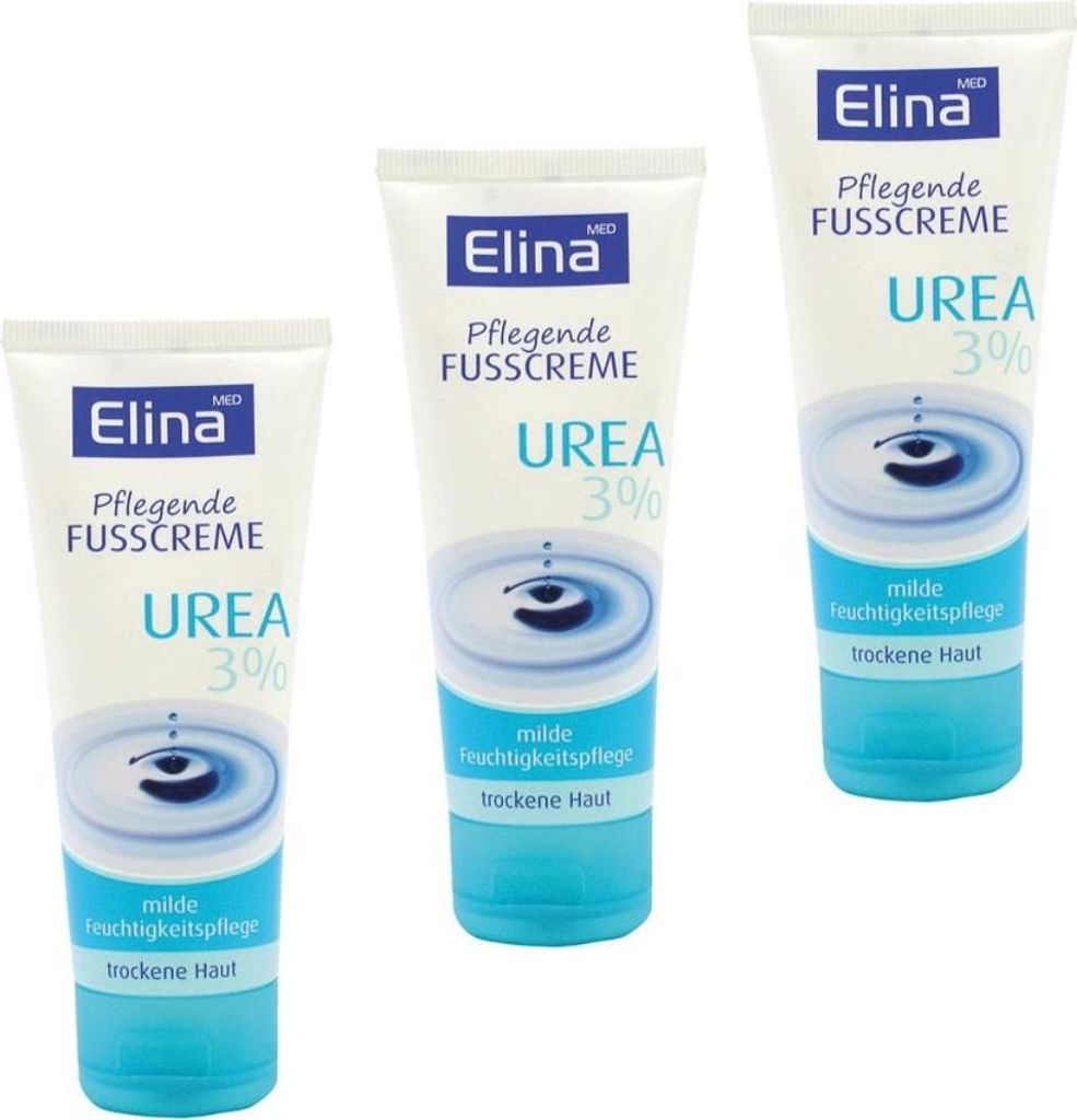 3x75 ml Elina Urea 3% Fusscreme sensitive in Tube