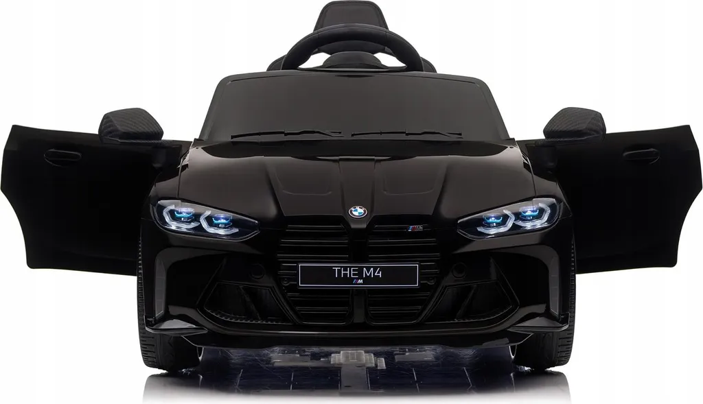 BMW M4 électrique enfant avec roues EVA silencieuses et télécommande