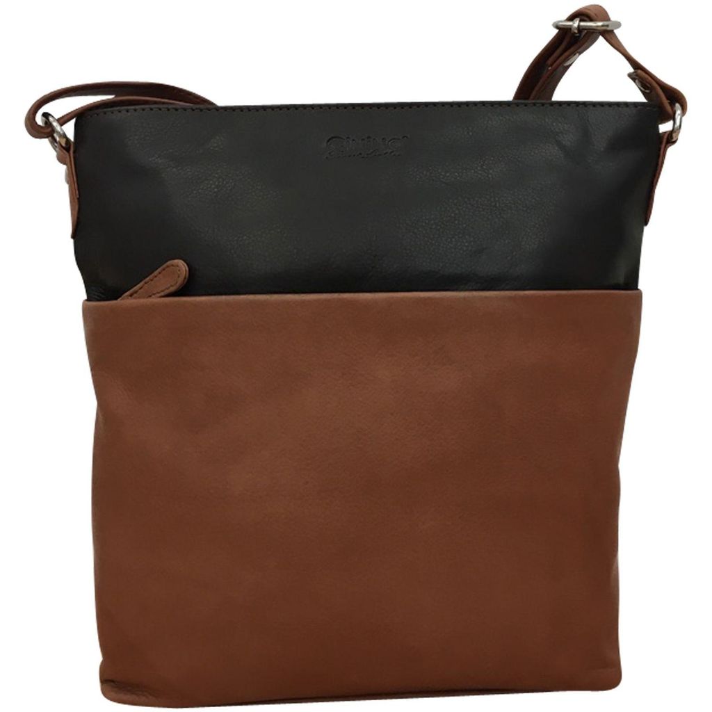 C1420 Cinino Ledertasche Crossbody Bag Cognac