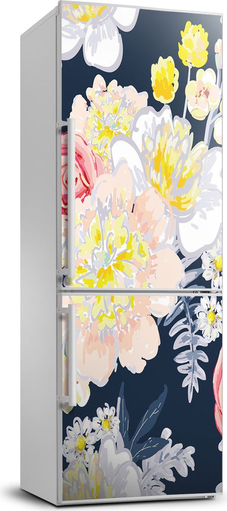 Tulup Kühlschrankdekoration - 70x190 cm - Aufkleber auf dem Kühlschrank - Blumenstrauß