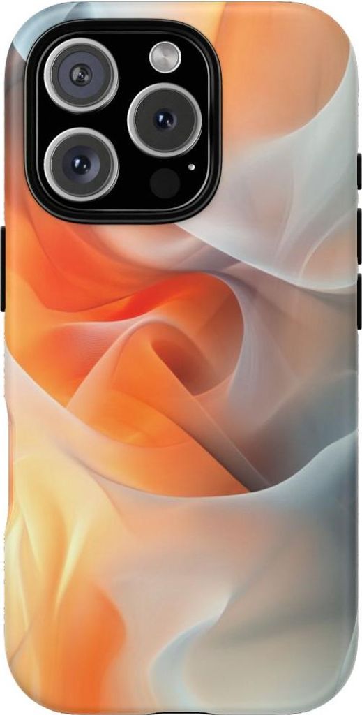 Abstraktes Orange-Grau Flow – Hülle Kompatibel mit iPhone 16 Pro